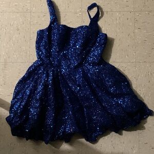 Amazon Sparkling Blue Sequin Prom Dress